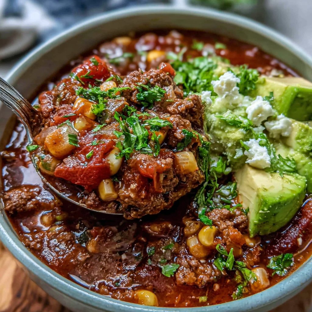 Beef Taco Soup Bowl