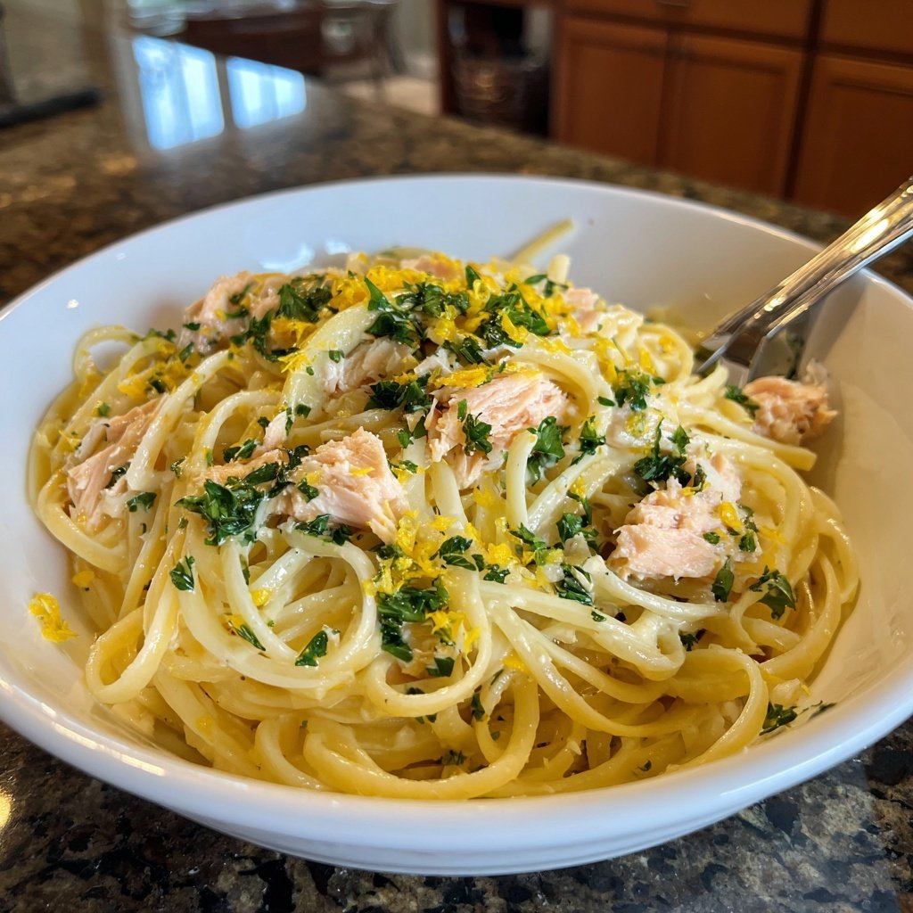 Zesty Lemon-Butter Salmon Pasta
