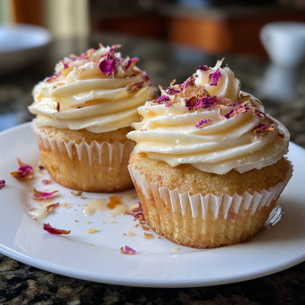 Fluffy Vanilla Blossom Cupcakes