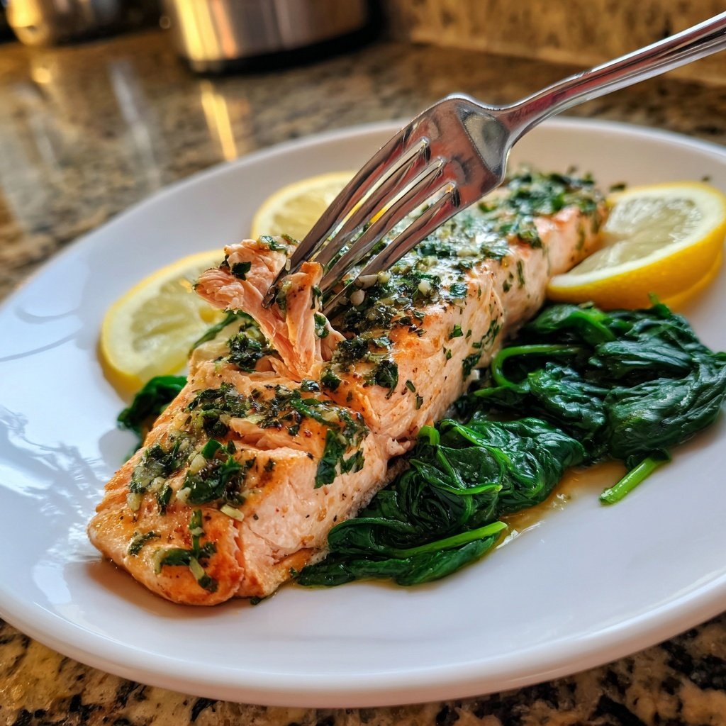 Herb-Infused Salmon and Spinach